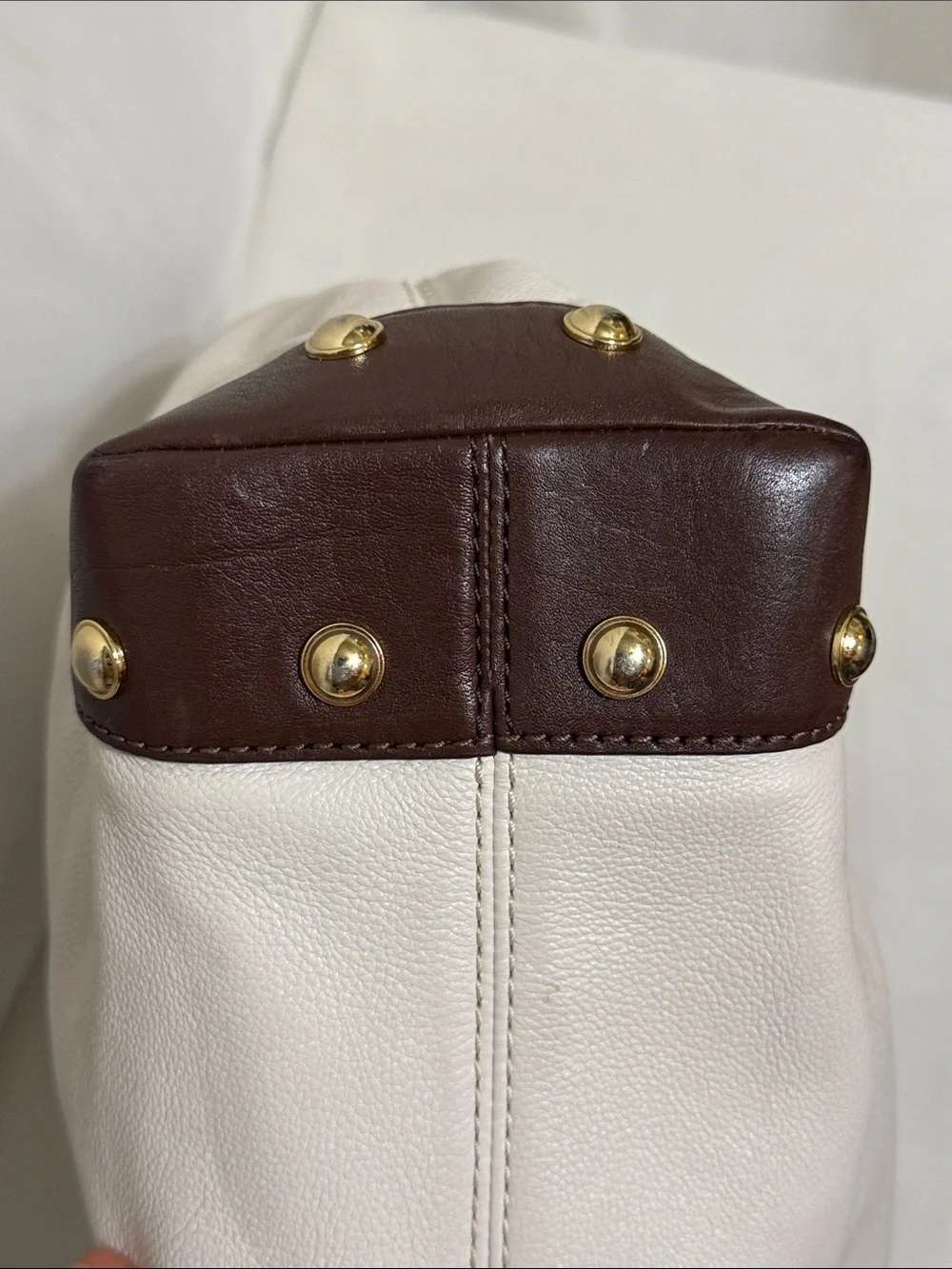 Michael Kors Joplin Leather Hobo In Brown/Cream